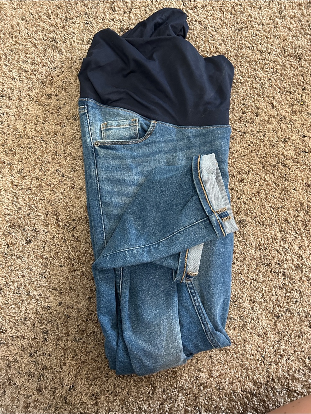 Old Navy Blue Maternity Jeggings with Stretch Panel